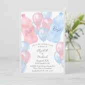 Invitation Bébé Bouteilles et ballons Partie de révélation de (Debout devant)