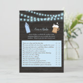 Invitation Bébé brassage bleu sur ou sous Baby shower jeu (Debout devant)