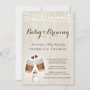 Invitation Bébé brassage café ou Baby shower de thé Invitatio