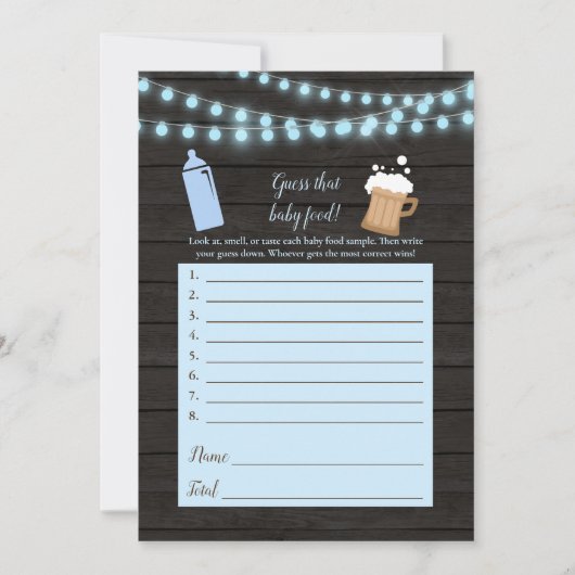 Invitation Bébé Brassant Bleu Devant Le Bébé Nourriture Douch (Devant)