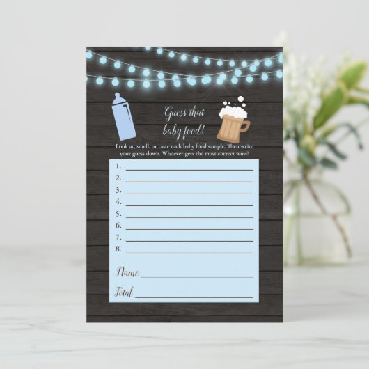 Invitation Bébé Brassant Bleu Devant Le Bébé Nourriture Douch (Debout devant)