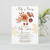 Invitation Bébé brasse automne baby shower (Debout devant)