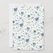Invitation Bébé brasse Bleu Floral Baby Tea Garçon (Dos)