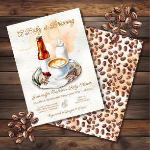 Invitation Bébé brasse café bière biberon douche biberon