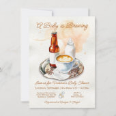 Invitation Bébé brasse café bière biberon douche biberon (Devant)