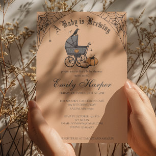 Invitation Bébé brasse Orange Baby shower gothique