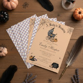 Invitation Bébé brasse Orange Baby shower neutre genre