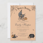 Invitation Bébé brasse Orange Baby shower neutre genre (Devant)