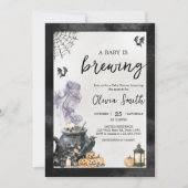 Invitation Bébé brasse sorcière Baby shower Cauldron (Devant)