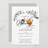 Invitation Bébé brasser | Baby shower aquarelle (Devant / Derrière)