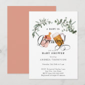 Invitation Bébé brasser | Baby shower aquarelle (Devant / Derrière)