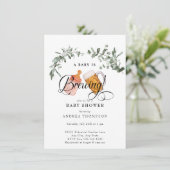 Invitation Bébé brasser | Baby shower aquarelle (Debout devant)