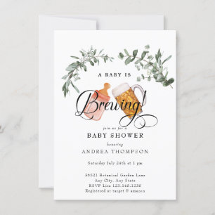 Invitation Bébé brasser Baby shower aquarelle