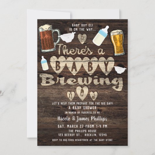 Invitation Bébé brasser Bière Party Papa to Be Couples Douche (Devant)