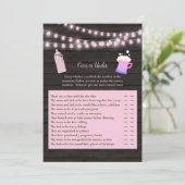 Invitation Bébé brasser rose au-dessus ou en dessous du Baby  (Debout devant)