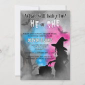 Invitation Bébé brasser sorcière Éffrayante Halloween Révélat (Devant)