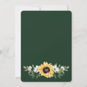 Invitation Bébé Brunch Baby shower de tournesol aquarelle (Dos)