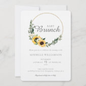 Invitation Bébé Brunch Baby shower de tournesol aquarelle (Devant)