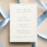 Invitation Bébé Brunch Élégant Calligraphie Formelle Bleu<br><div class="desc">Fêtez l'arrivée de votre petit en style avec notre Baby Brunch Elégante Calligraphie Formale Bleue Invitation! Avec un script de calligraphie sophistiqué en bleu doux, cette invitation donne le ton d'un rassemblement chic et sincère. Conçu pour les parents qui accueillent un brunch spécial pour présenter leur nouveau bébé, il est...</div>