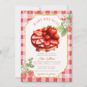 Invitation Bébé Brunch Fruit fraise Pancake (Devant)