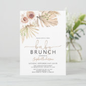Invitation Bébé Brunch Pampas Grass Baby shower Boho (Debout devant)