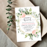 Invitation Bébé brunch rose or verdure fille baby shower<br><div class="desc">Pour une personnalisation plus avancée de ce design,  il suffit de cliquer sur le bouton "Customiser" ci-dessus !</div>