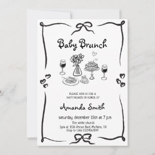 Invitation Bébé Brunch Sexe Baby shower neutre