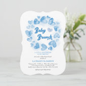 Invitation Bébé Brunch Valentines Coeur Baby shower garçon (Debout devant)