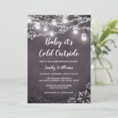 Invitation Bébé Cadeau de Bébé il Fait Froid Dehors Hiver (Debout devant)