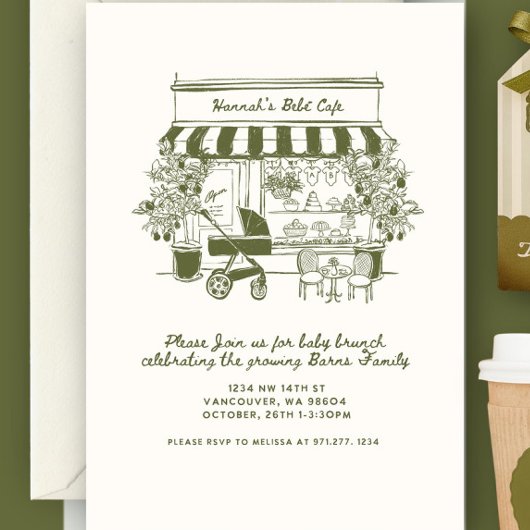 Invitation Bebe Cafe | bébé en préparation | Café à domicile 