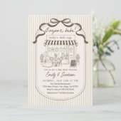Invitation Bebe Cafe Brun Parisien Fete de Naissance (Debout devant)