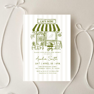 Invitation Bebe Cafe Home café Baby shower à thème