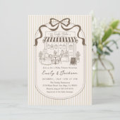 Invitation Bebe Cafe Parisian Marron Fete de Naissance (Debout devant)