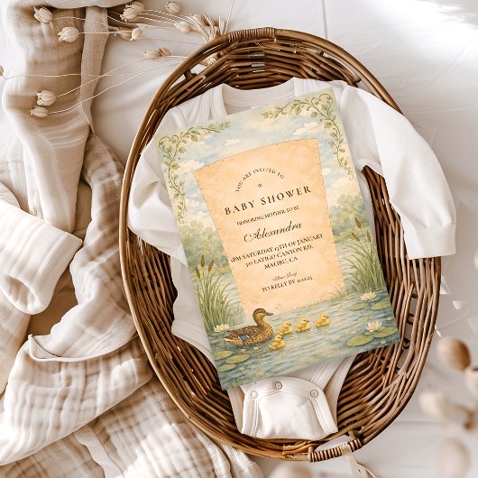 Invitation Bébé Canard Colvert Shower
