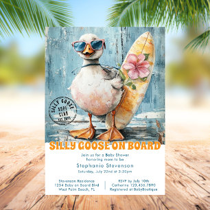 Invitation Bébé Canard Fou À Bord Fête Prénatale D'été Plage