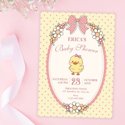 Invitation Bébé canard mignon shower