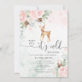 Invitation Bébé cerf Bébé il fait froid dehors baby shower (Devant)