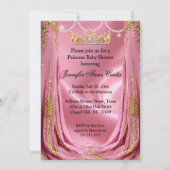 Invitation Bébé Cerf Fête de Naissance Princesse Rose (Dos)