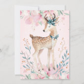 Invitation Bébé Cerf Floral Drive Par Baby shower (Dos)