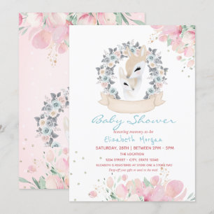 Invitation Bébé Cerf Floral Drive Par Baby shower