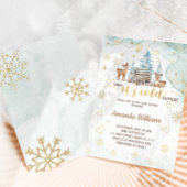 Invitation Bébé cerf Il fait froid Baby shower d'aquarelle ex