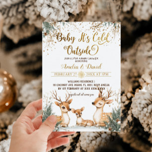 Invitation Bébé Cerf Il Fait Froid Dehors Baby Shower