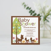 Invitation Bébé cerf s'invite à plusieurs Baby showers (Debout devant)