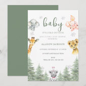 Invitation Bébé C'est du bois froid dehors du Baby shower (Devant / Derrière)
