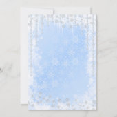 Invitation Bébé c'est flocon de neige froid Bleu garçon glacé (Dos)
