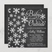 Invitation Bébé C'est froid à l'extérieur Baby shower de tabl (Devant / Derrière)