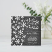 Invitation Bébé C'est froid à l'extérieur Baby shower de tabl (Debout devant)