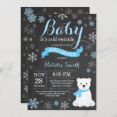 Invitation Bébé, c'est froid à l'extérieur du Baby shower de  (Devant / Derrière)