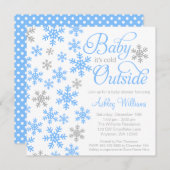 Invitation Bébé c'est froid à l'extérieur du Baby shower gris (Devant / Derrière)