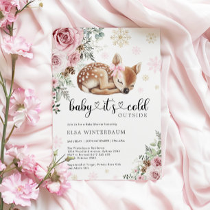 Invitation Bébé C'est froid à l'extérieur du cerf Baby shower
